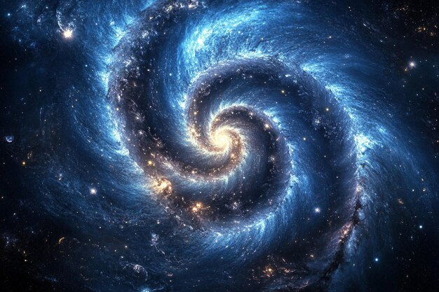 Photo cosmic swirl with intergalactic light streams