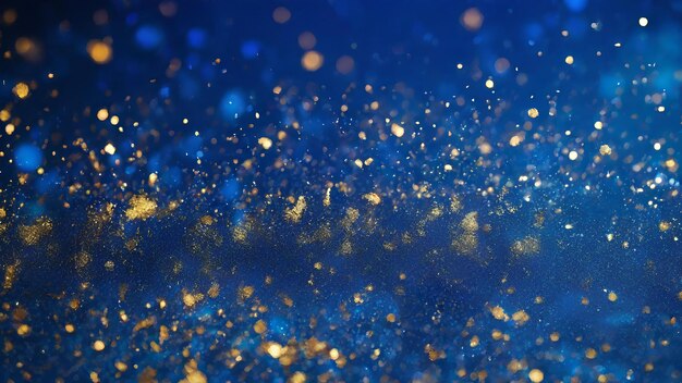 A Cosmic Tapestry Gold and Blue Particles Dance in a Festive Display