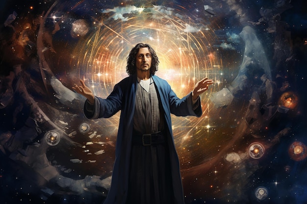 Cosmic Unity Spinoza's Pantheistic Vision Amidst the Stars