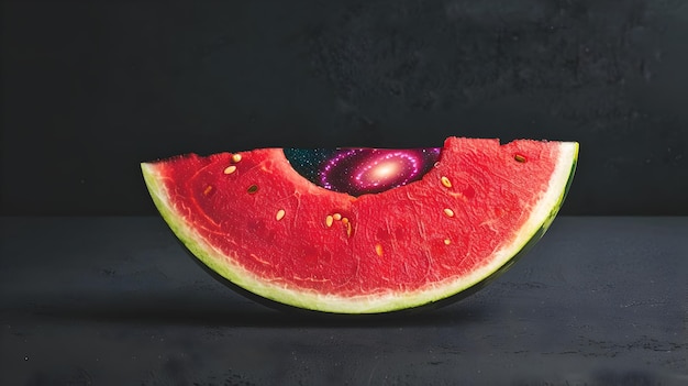 Cosmic Watermelon A Surreal Galaxy Captured in Fruit