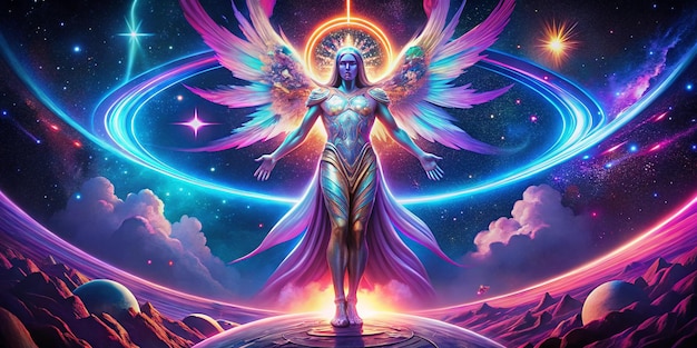 In a cosmic whirl of pastel hues and starlit shimmer an ethereal creature known as the Astral