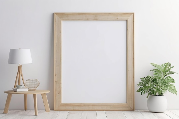 Cosmos Canvas Chromatic blank Frame Mockup with white empty space for placing your design