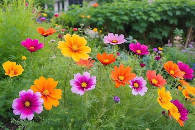 Cosmos colorful flower in the beautiful garden