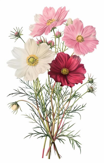 Cosmos flowers bouquet