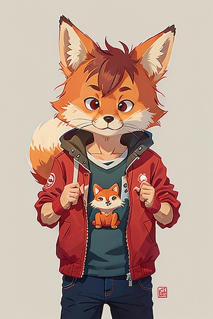 cosplay fox shaped boy sunshine handsome cartoon anime wallpaper background illustration