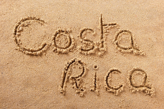 Costa Rica handwritten beach sand message