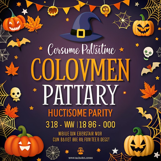 Photo costume party invitation poster templet