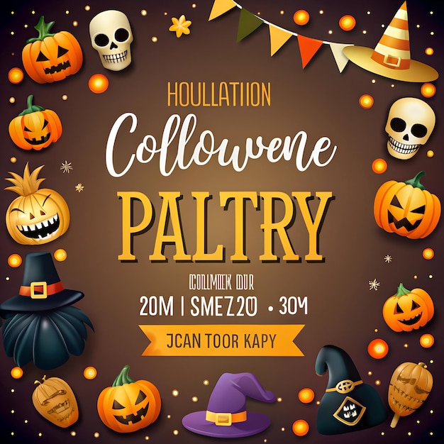 Photo costume party invitation poster templet