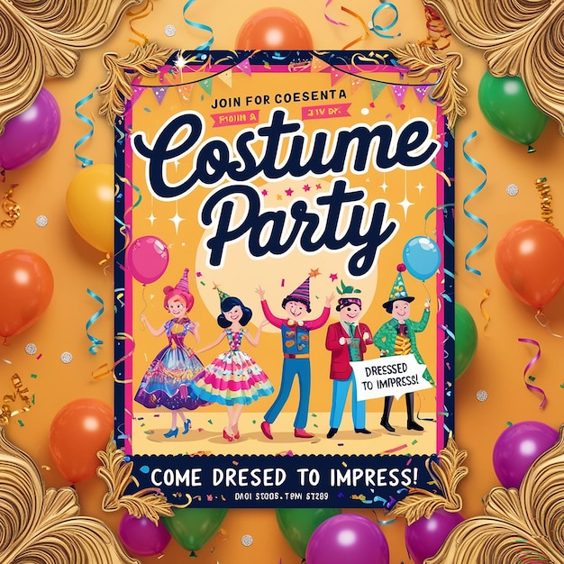 Photo costume party poster