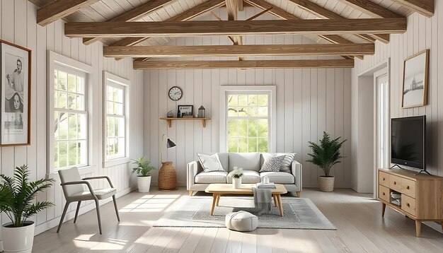 Photo cottage core interiors a home decor living room with a couch chair and a table