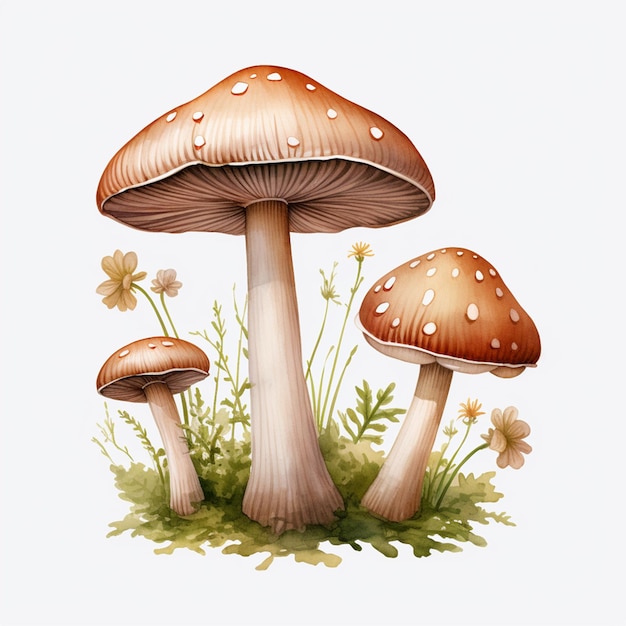 Cottagecore Retro Mushroom Clipart