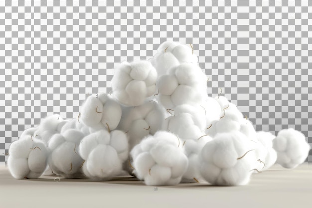 Photo cotton balls isolated in transparent background