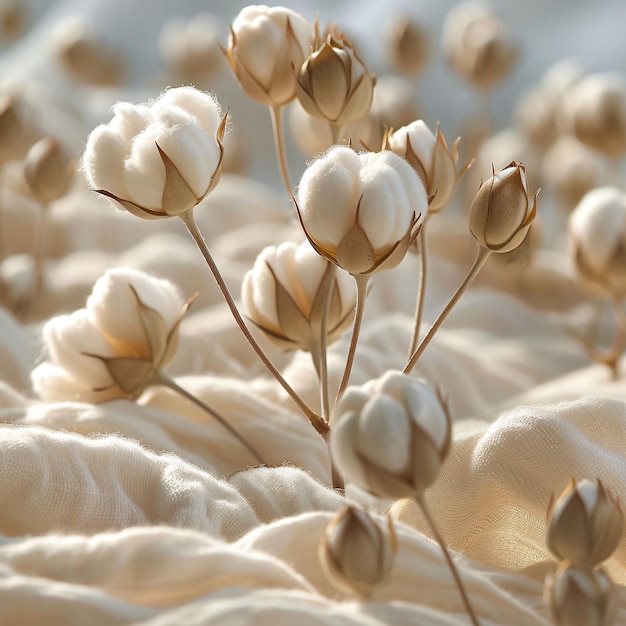 Cotton Blossoms in Soft Light