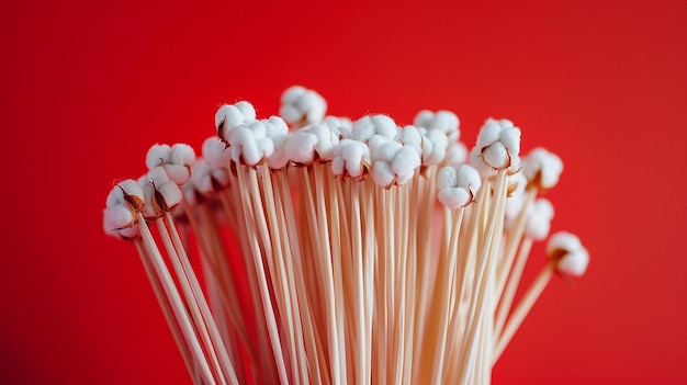 Photo cotton buds on a vibrant background