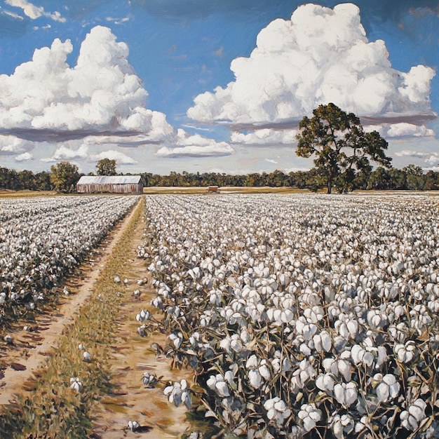 Photo cotton fields prepared for collect