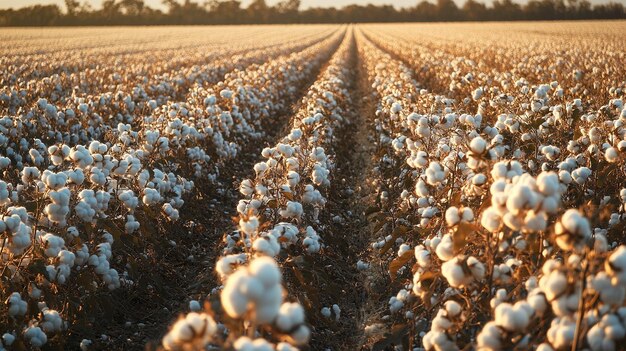 Photo cotton fields ready for harvesting