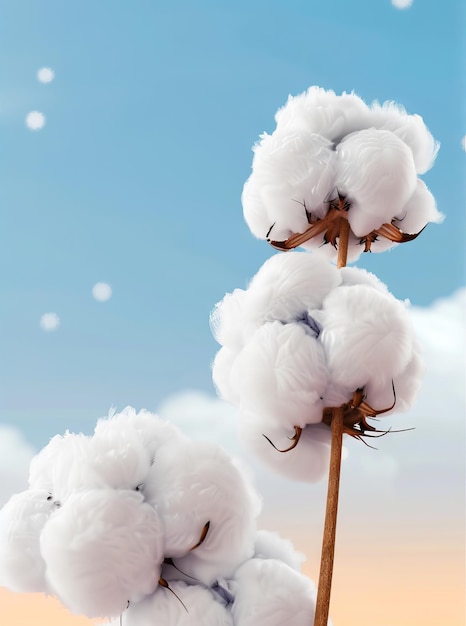 Cotton plant in the sky