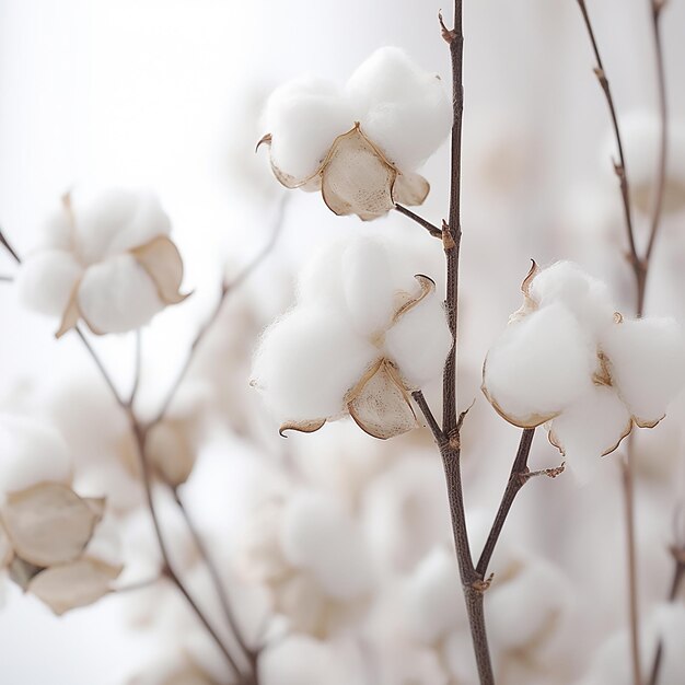 Photo cotton plants are white and the white one is white