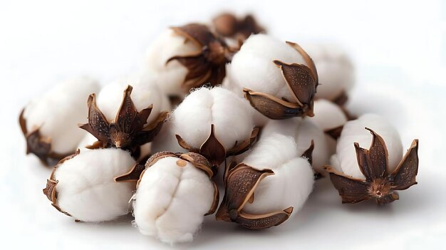 Photo cotton seeds flower on a grey background