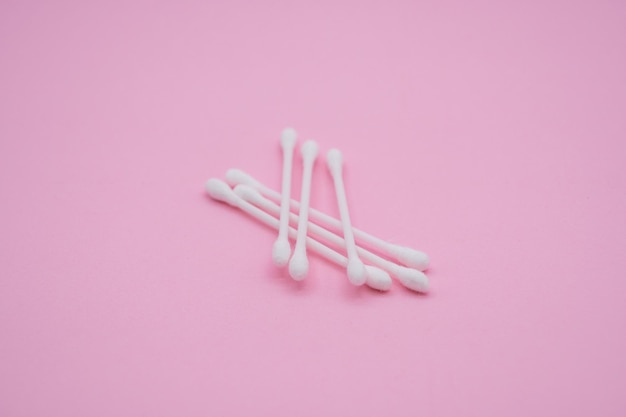 Cotton swabs and cotton pads for personal hygiene.