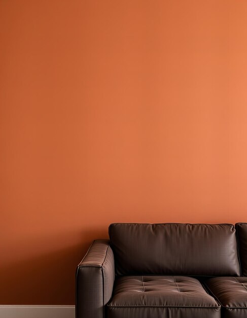 Photo a couch with a brown leather seat and a brown sofa