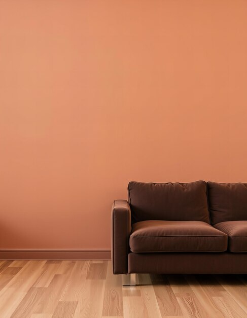 a couch with a brown pillow and a brown pillow on it