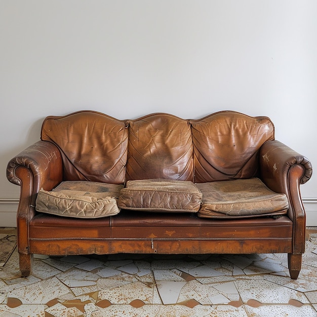 a couch with a pillow on it and a couch with a pillow on it