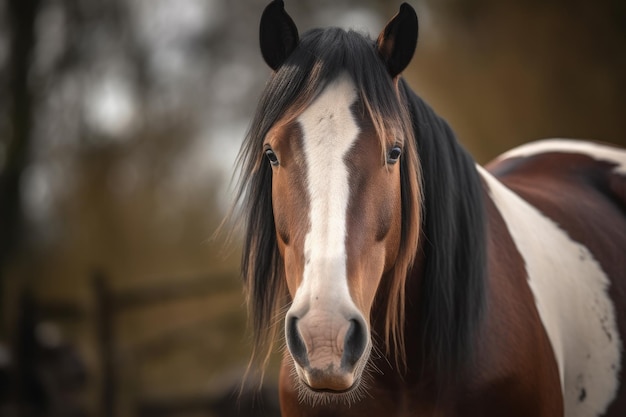 Coulored Cob mare looking at the camera