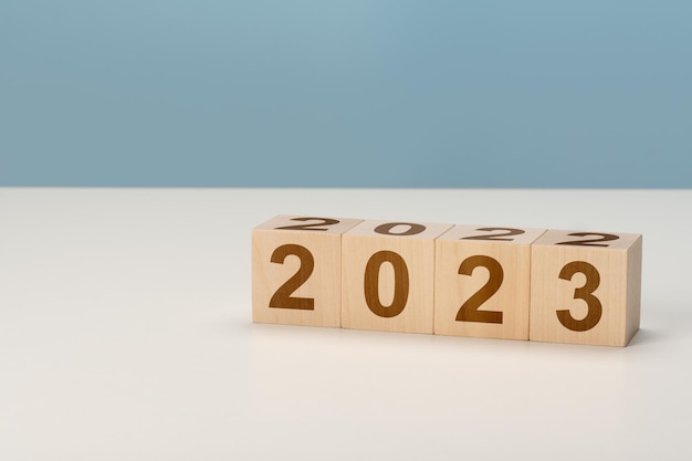 Countdown 2023 time for new start New Year Concept for vision new year 2023 Business management Inspiration to success ideas and goals copy space