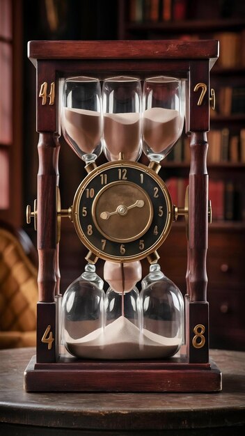 Photo countdown begins antique timer sand flowing endlessly generated by