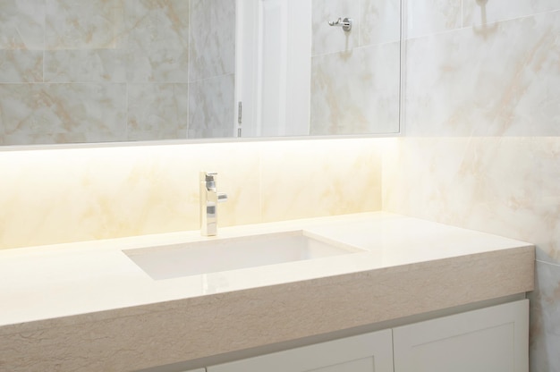 Counter top white marble background.