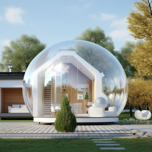 Country house in a soap bubble