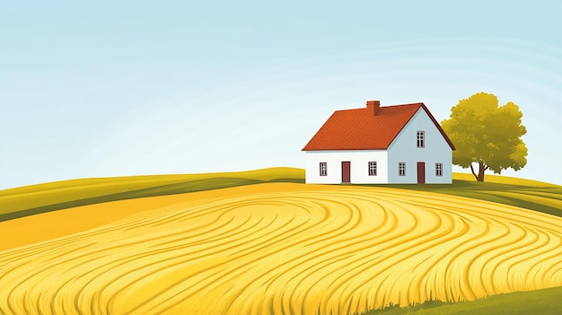 Country House in a Wheat Field