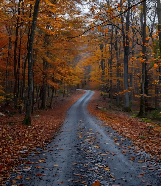 Country road in autumn