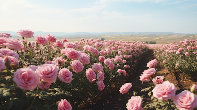 Country Roads Adorned Pink Roses Everywhere