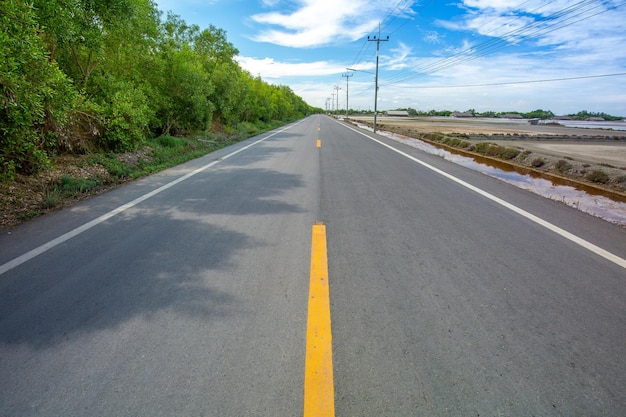 Country roads between districts to cities travel paths for travelers to nature roads in mountains