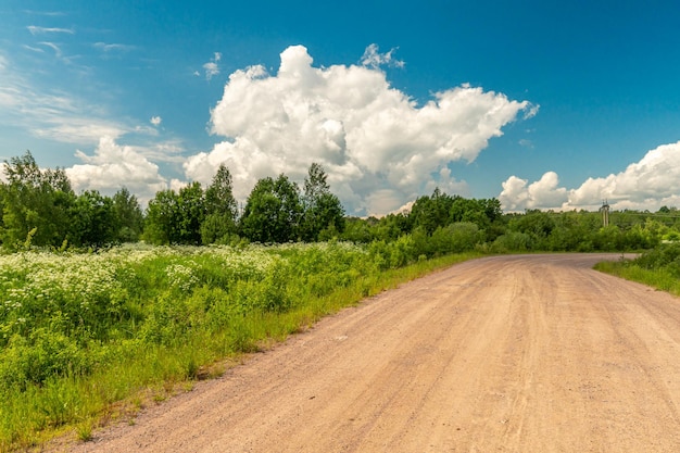 Countryside blue sky with beautiful clouds