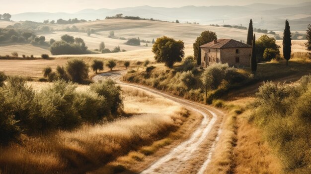 Photo countryside landscape in tuscany italy