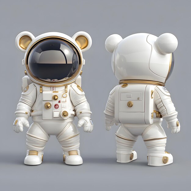 Photo a couple of astronaut figurines are standing next to each other