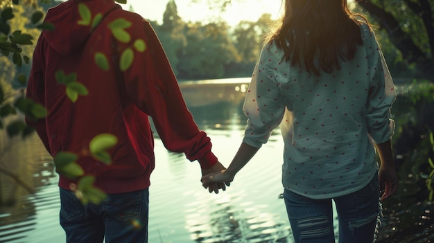 The couple by river