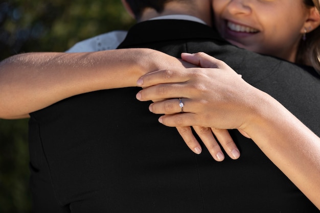 Couple celebrating engagement together