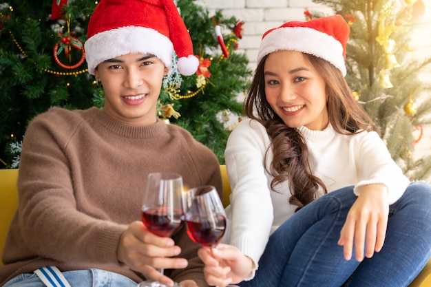 Couple christmas celebration