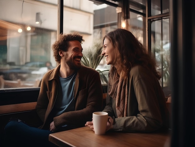 Couple in a Coffee Shop Quality and Style Alternate Shot