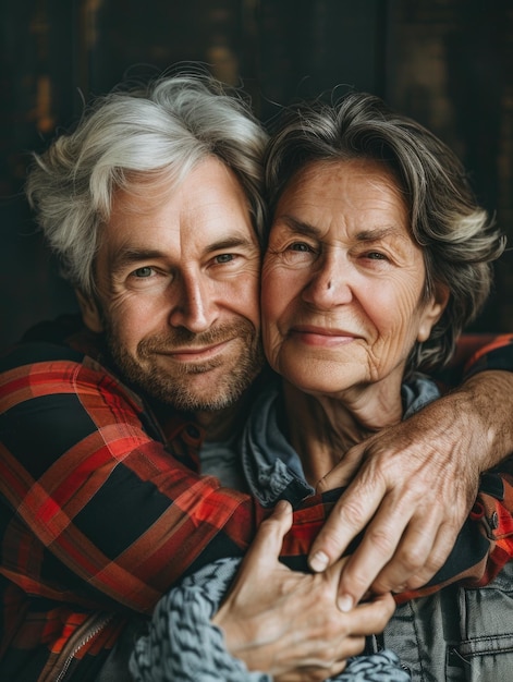 couple embracing warm affectionate hug