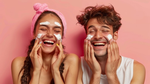 A Couple Enjoying Skincare Fun