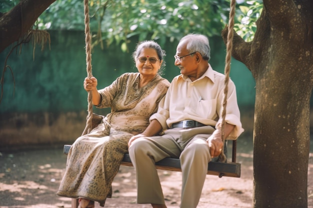 A Couple Enjoying a Swing on a Sunny Day