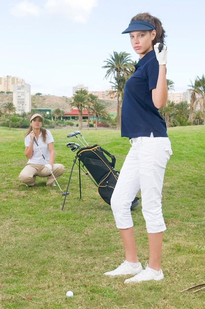 couple of golf players during a game