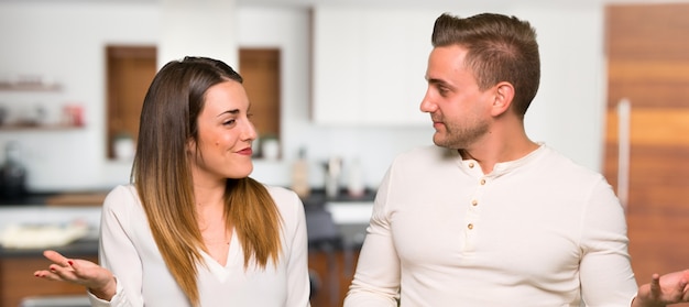 Couple having doubts in a house