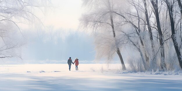 A couple ice skating on a frozen pond winter joy couple ice skating frozen pond winter joy