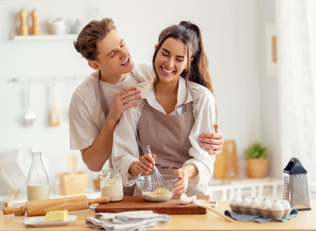 Couple is preparing the pastry